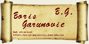 Boris Garunović vizit kartica